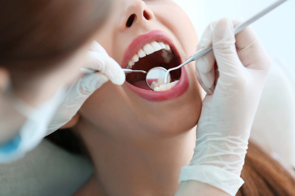 Close up of dental check up